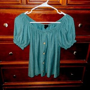 Green short sleeve blouse by W5